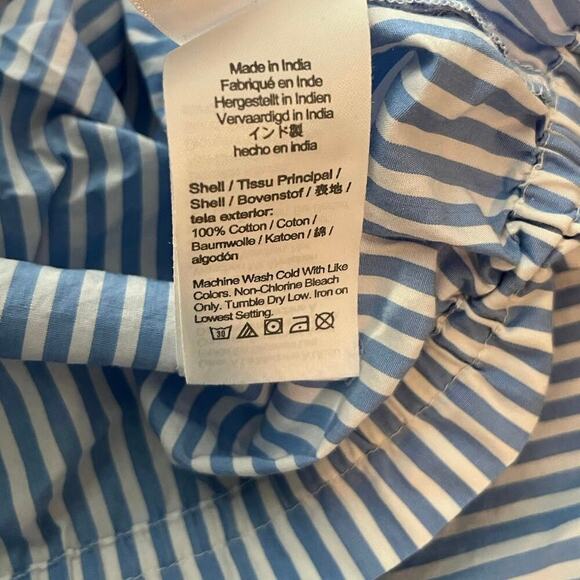 J. Crew Crewcuts Girl’s Blue and White Striped Cropped Top Cotton - Picture 5 of 5